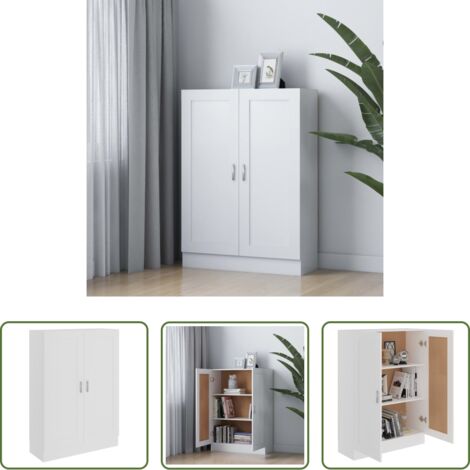 vidaXL Scaffale per libri -  Libreria Bianca 82,5x30,5x115 cm in Legno Multistrato