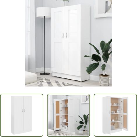 vidaXL Scaffale per libri -  Libreria Bianca 82,5x30,5x150 cm in Legno Multistrato