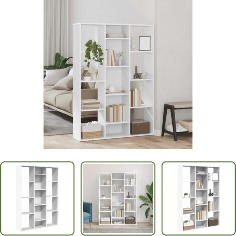 vidaXL Scaffale per libri -  Libreria/Divisorio Bianco 100x24x140 cm in Legno Multistrato