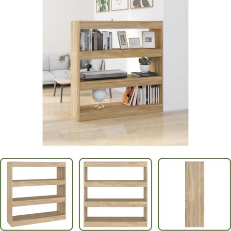 vidaXL Scaffale per libri -  Libreria/Divisorio Rovere Sonoma 100x30x103 cm