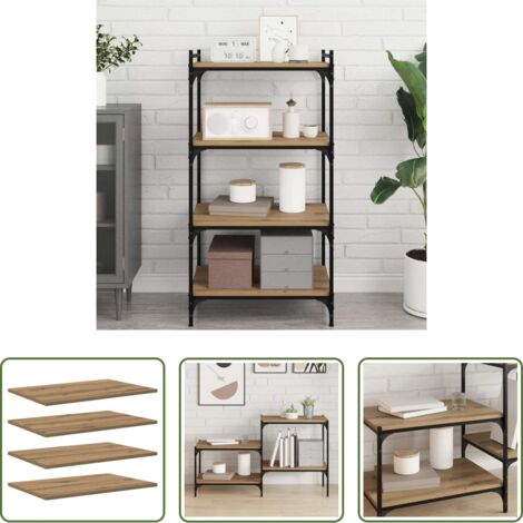 vidaXL Scaffale per libri -  Scaffale 4 pcs Marrone 60 x 40 x 1,5 cm Legno multistrato