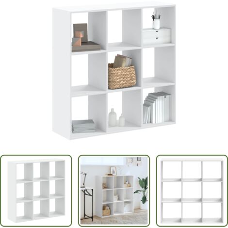 vidaXL Scaffale per oggetti -  Libreria Bianca 102x32x102 cm in Legno Multistrato