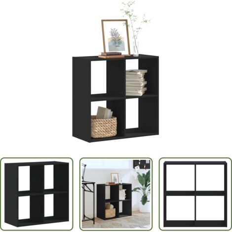 vidaXL Scaffale per oggetti -  Libreria Nera 68,5x32x68,5 cm in Legno Multistrato