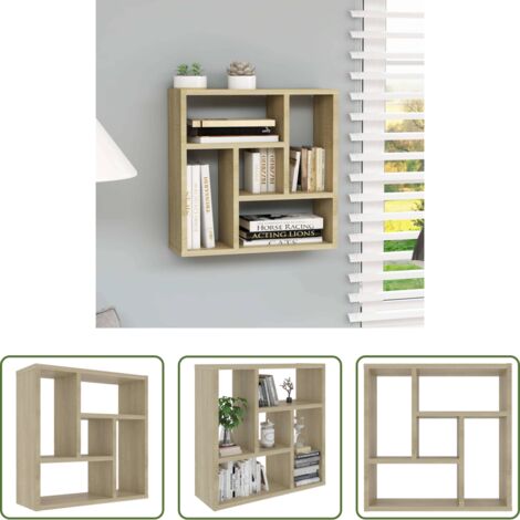vidaXL Scaffale rovere sonoma - Scaffale Parete Rovere Sonoma 45,1x16x45,1 cm Legno Multistrato