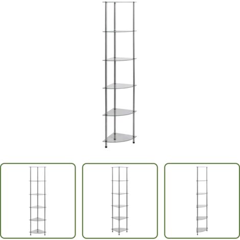 vidaXL Scaffale trasparente -  Scaffale a 6 Livelli Trasparente 30x30x160 cm Vetro Temperato