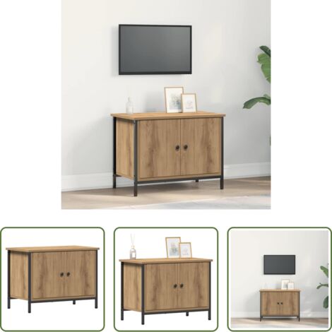 vidaXL Scaffale TV -  Mobile TV Rovere artigianale 60 x 35 x 45 cm Legno multistrato