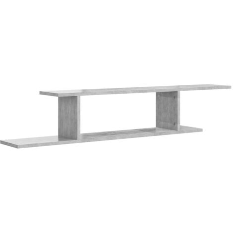 vidaXL Scaffale TV Parete Grigio Cemento 125x18x23cm Legno Multistrato