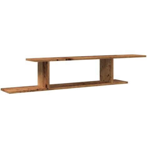 vidaXL Scaffale TV Parete Legno Antico 125x18x23 cm Legno Multistrato