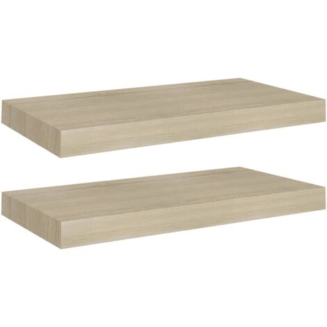 vidaXL Scaffali a Parete 2 pz Rovere 50x23x3,8 cm in MDF