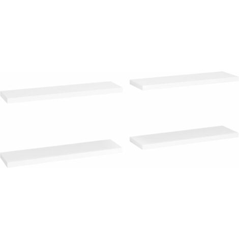 vidaXL Scaffali a Parete 4 pz Bianchi 90x23,5x3,8 cm in MDF