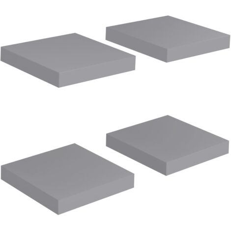 vidaXL Scaffali a Parete 4 pz Grigi 23x23,5x3,8 cm in MDF