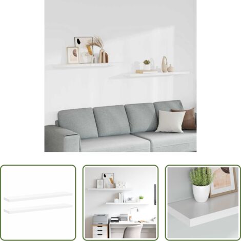 vidaXL Scaffali da parete -  Scaffali a Parete 2 pz Bianchi 120x23,5x3,8 cm in MDF