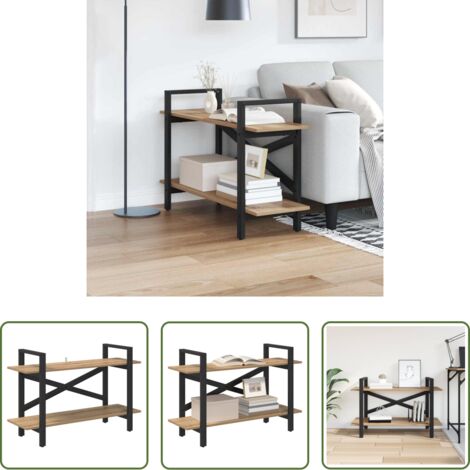 vidaXL Scaffali in acciaio -  Libreria Rovere artigianale 100 x 33,5 x 64 cm
