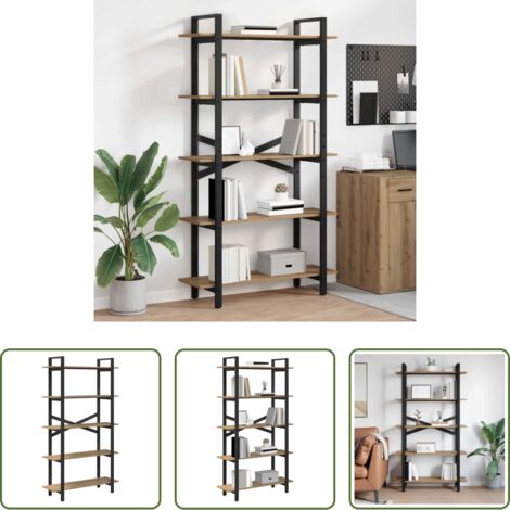 vidaXL Scaffali in legno -  Libreria Rovere artigianale 100 x 33,5 x 178 cm