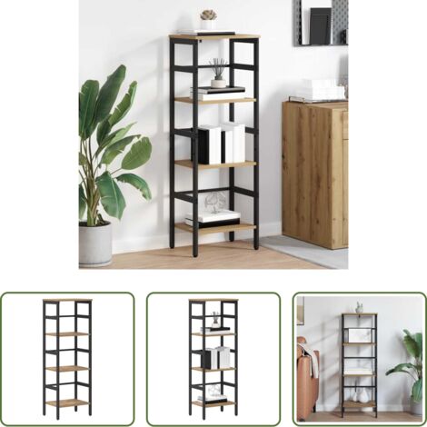 vidaXL Scaffali in legno -  Libreria Rovere artigianale 40 x 29,5 x 115 cm