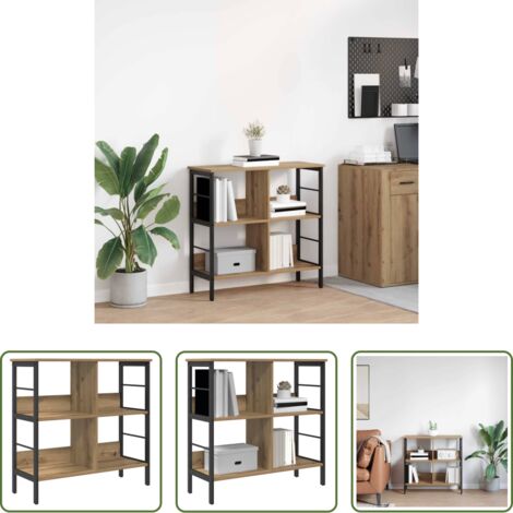 vidaXL Scaffali in legno -  Libreria Rovere artigianale 82 x 32 x 79 cm Legno multistrato