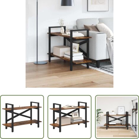 vidaXL Scaffali in legno -  Libreria Rovere fumé 100 x 33,5 x 64 cm Legno multistrato