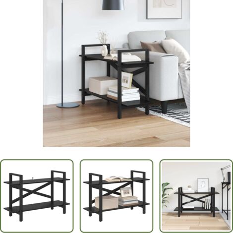 vidaXL Scaffali in legno - Libreria Rovere Nero 100 x 33,5 x 64 cm Legno multistrato