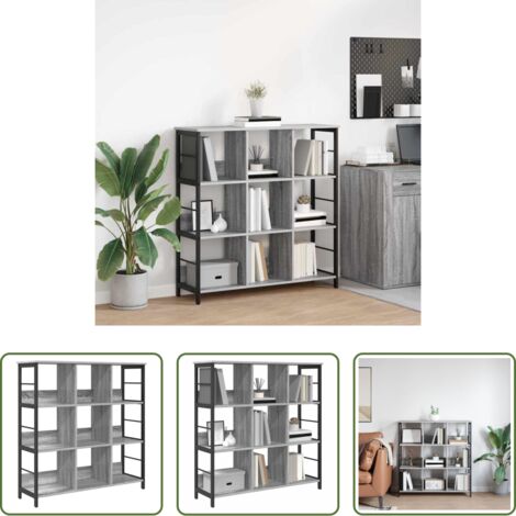 vidaXL Scaffali -  Libreria Grigio Sonoma 102 x 32 x 104,5 cm Legno multistrato