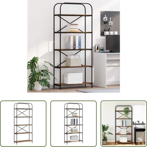 vidaXL Scaffali -  Libreria Rovere fumé 80 x 30 x 183 cm Legno multistrato