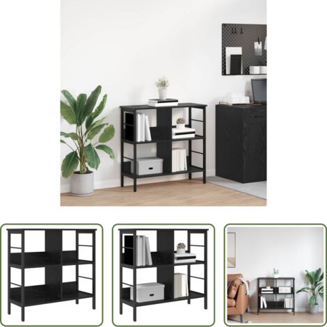 vidaXL Scaffali -  Libreria Rovere Nero 82 x 32 x 79 cm Legno multistrato
