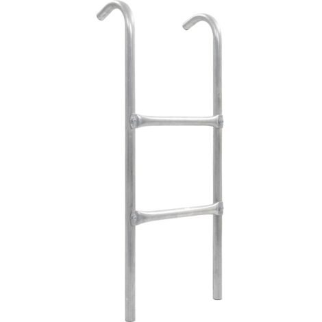 vidaXL Scaletta per Trampolino 2 Gradini in Acciaio Argento 72 cm (Adatto per Altezza di 65 cm)