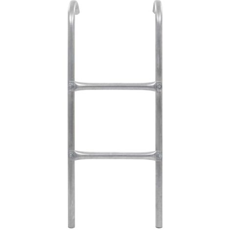 vidaXL Scaletta per Trampolino 2 Gradini in Acciaio Argento 72 cm (Adatto per Altezza di 65 cm)