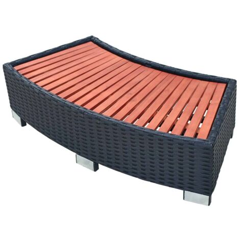 vidaXL Scalino per Spa in Polyrattan 92x45x25 cm Nero