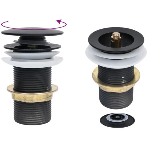 vidaXL Scarico a Pressione senza Troppopieno Nero 6,4x6,4x9,1 cm