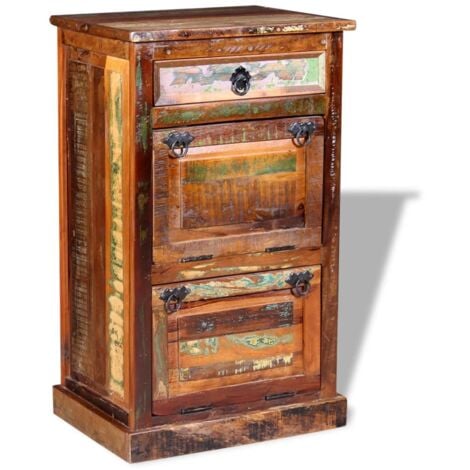 vidaXL Scarpiera a 4 Livelli con Cassetto Legno Massello di Recupero