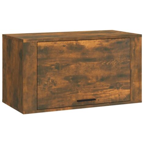 vidaXL Scarpiera a Muro Rovere Fumo 70x35x38 cm Legno Massello Pino