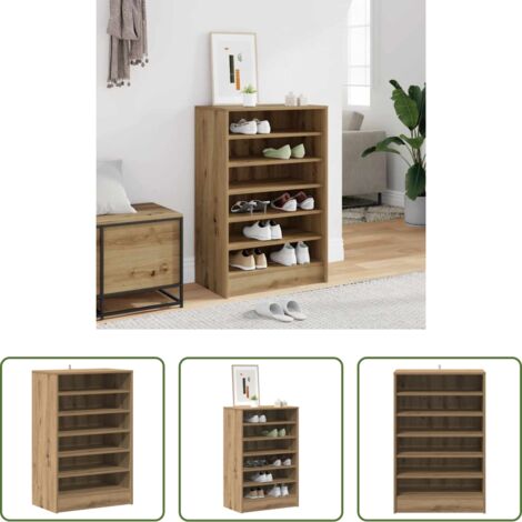 vidaXL Scarpiera artigianale -  Scarpiera Rovere Artigianale 60x35x92 cm in Legno Multistrato