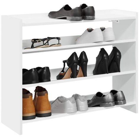 vidaXL Scarpiera Bianca 80x25x62 cm in Legno Multistrato