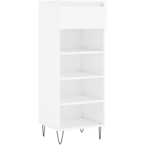 vidaXL Scarpiera Bianco Lucido 40x36x105 cm in Legno Multistrato