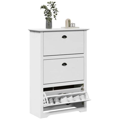 vidaXL Scarpiera BODO Bianca 80x35x118 cm