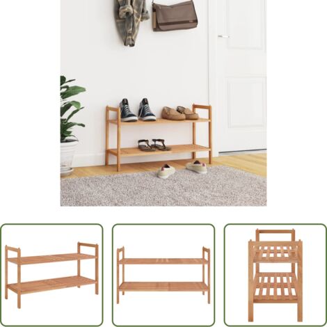 vidaXL Scarpiera con maniglie -  Scarpiera 69x27x41 cm in Legno Massello di Noce
