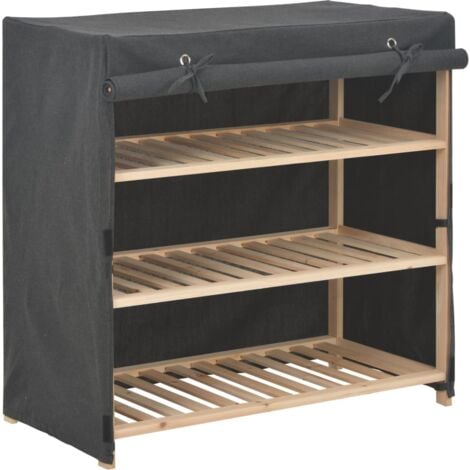 vidaXL Scarpiera con Rivestimento Grigia 79x40x80 cm in Tessuto
