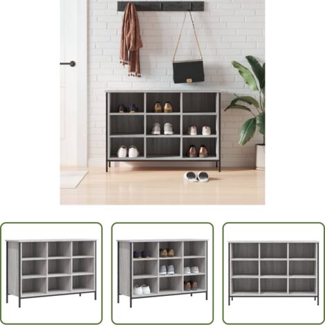 vidaXL Scarpiera con scomparti -  Scarpiera Grigio Sonoma 100x35x70 cm in Legno Multistrato