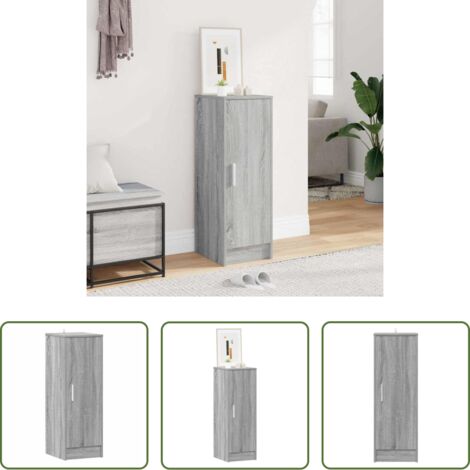 vidaXL Scarpiera con scomparti -  Scarpiera Grigio Sonoma 32x35x92 cm in Legno Multistrato
