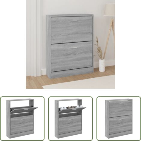 vidaXL Scarpiera da ingresso -  Scarpiera Grigio Sonoma 59x17x81 cm in Legno Multistrato