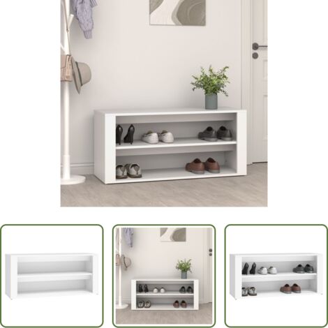 vidaXL Scarpiera da interno -  Scarpiera Bianca 100x35x45 cm in Legno Multistrato
