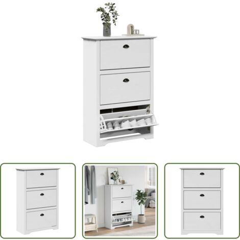 vidaXL Scarpiera da interno -  Scarpiera BODO Bianca 80x35x118 cm