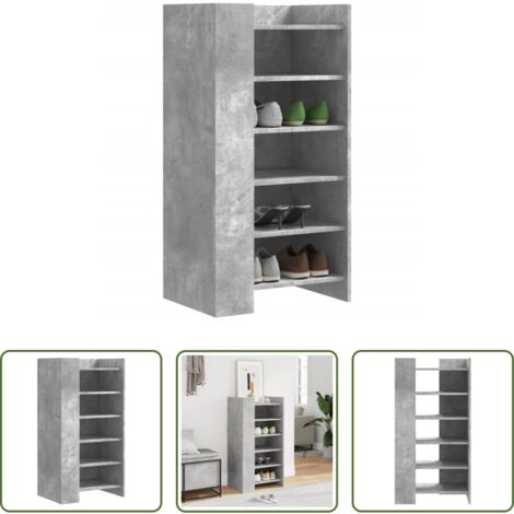 vidaXL Scarpiera da interno -  Scarpiera Grigio Cemento 52x37,5x100 cm in Legno Multistrato