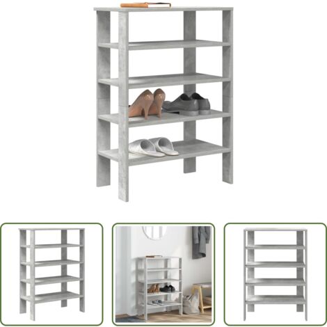 vidaXL Scarpiera da interno -  Scarpiera Grigio Cemento 61x32x87,5 cm in Legno Multistrato