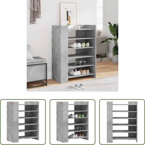 vidaXL Scarpiera da interno -  Scarpiera Grigio Cemento 74,5x37,5x100 cm in Legno Multistrato