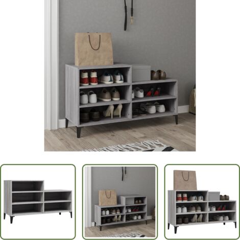 vidaXL Scarpiera da interno -  Scarpiera Grigio Sonoma 102x36x60 cm in Legno Multistrato
