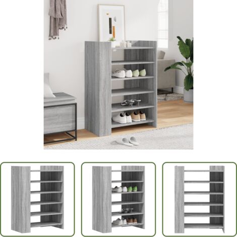 vidaXL Scarpiera da interno -  Scarpiera Grigio Sonoma 74,5x37,5x100 cm in Legno Multistrato