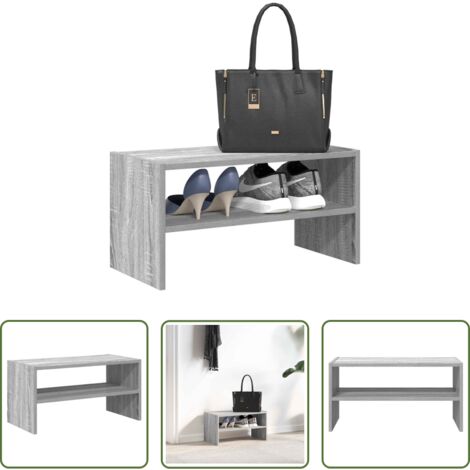 vidaXL Scarpiera da interno -  Scarpiera Impilabile Grigio Sonoma 60x30x30,5 cm