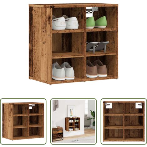 vidaXL Scarpiera da interno -  Scarpiera Legno Antico 52x30x50 cm