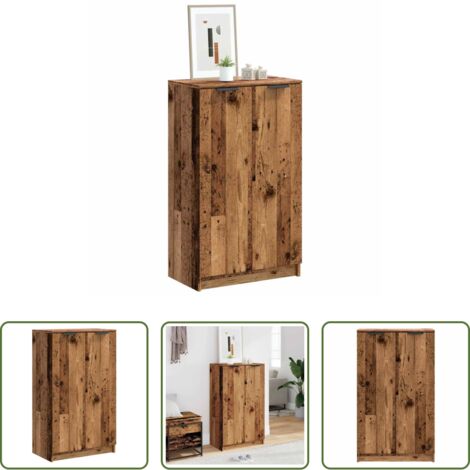vidaXL Scarpiera da interno -  Scarpiera Legno Antico 59x35x100,5 cm in Truciolato
